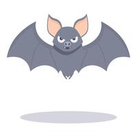 Cartoon bat character spreading its wings and showing its fangs vector