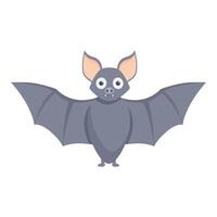 Cartoon bat with open wings standing on the ground vector