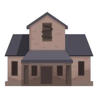 Abandoned house with boarded up windows is falling into ruin vector