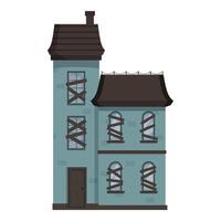 Creepy haunted house with boarded up windows is perfect for halloween projects vector