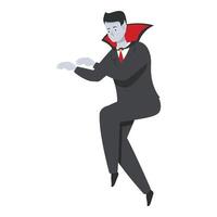 Creepy vampire businessman floating and reaching forward vector
