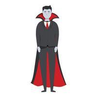 Elegant vampire count wearing suit and cape standing vector
