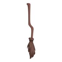 Old worn broom is hanging with twine tied around the bristles vector