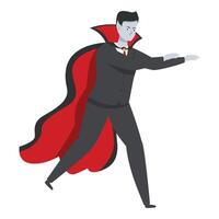 Vampire businessman running with red cape vector