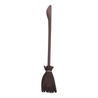 Classic witch broom standing up, perfect for halloween projects vector