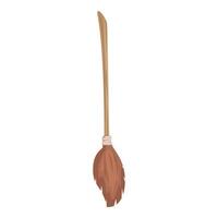 Old worn broom with wooden handle is hanging and waiting to be used vector