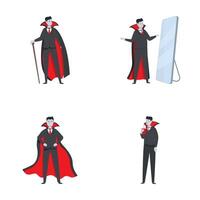 Diverse vampire character poses collection vector