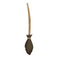 Old traditional witch broomstick with wooden handle and twigs isolated on white background vector