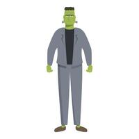 Green frankenstein monster wearing a suit standing up character design vector