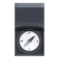 Black compass showing north direction for navigation in closed case vector