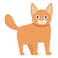 Adorable ginger cat standing and looking forward illustration vector