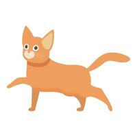 Playful ginger cat walking with raised paw on white background vector