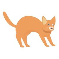 Ginger cat standing in defensive posture with arched back vector