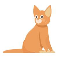 Curious ginger cat sitting and turning its head vector