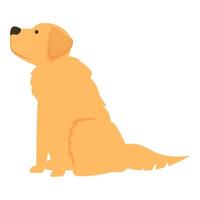 Golden retriever sitting looking up raising head vector