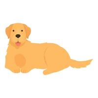 Golden retriever dog lying down and relaxing vector