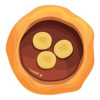Delicious brazilian dessert with banana slices floating on top of chocolate cream filling vector