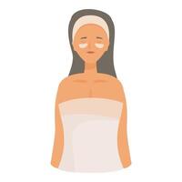 Woman relaxing with under eye patches having spa treatment vector