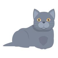 Grey british shorthair cat relaxing on white background vector