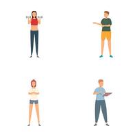 Set of diverse people engaging in different activities vector