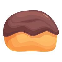 Delicious chocolate eclair pastry with cream filling drizzled with chocolate icing vector