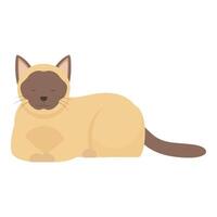 Siamese cat relaxing with eyes closed vector