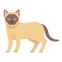 Cartoon siamese cat is standing and looking ahead vector