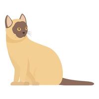 Siamese cat sitting and looking away on white background vector