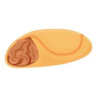 Appetizing illustration of a burrito, filled with meat and beans vector