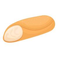 Fresh puff pastry is filled with a delicious vanilla cream vector