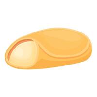 Smoked rolled cheese with filling lying on white background vector
