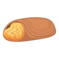 Caramel candy with filling is showing its delicious inside vector
