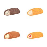 Assorted pastry set illustration vector