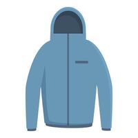 Blue winter jacket providing warmth and protection from elements vector