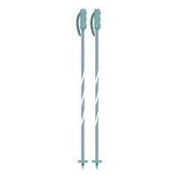 Pair of trekking poles standing upright on white background vector