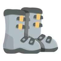 Grey snowboarding boots standing upright on white background vector