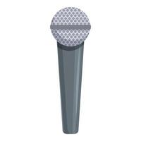 Studio microphone standing up with metal grill detailing vector