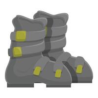 Pair of grey ski boots standing upright vector