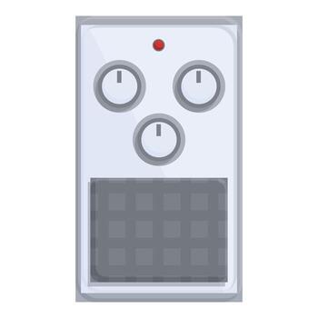 Modern electric heater panel with buttons showing temperature control vector