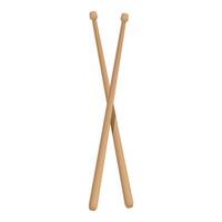 Two wooden drumsticks crossed and isolated on white background vector
