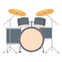 Drum kit standing alone waiting for the drummer vector