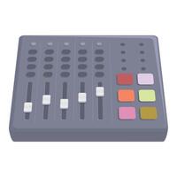Professional audio mixer with faders and buttons for music production vector