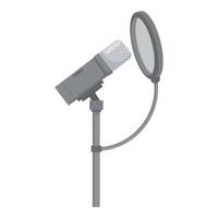 Professional condenser microphone is ready to record a podcast or music vector