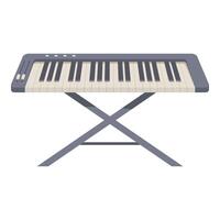 Electronic piano keyboard standing on x shaped stand vector