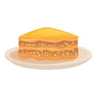 Delicious baklava resting on a plate vector