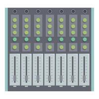 Professional audio mixing console with faders and knobs vector