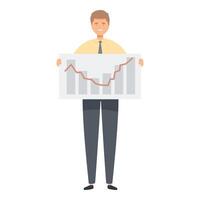 Smiling businessman showing growing chart on whiteboard vector