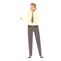 Businessman talking on phone and reading document vector