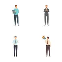 Set of businessmen characters in various poses vector