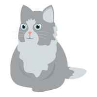 Cute grey tabby cat sitting looking contented vector